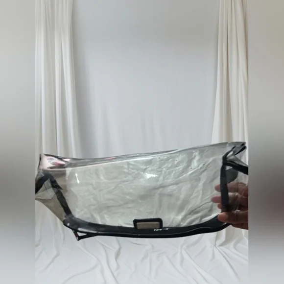 Bebe Clear Cosmetic Travel Bag Silver Logo - Picture 6 of 9